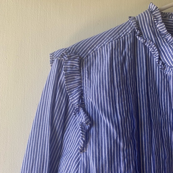 Alex Mill Blue Striped Button Up Blouse - Picture 4 of 5